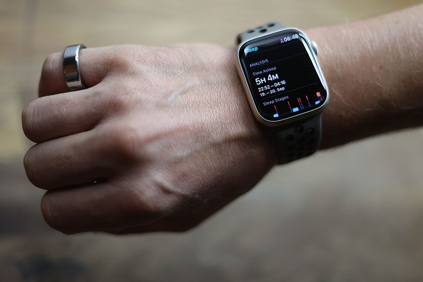 You can see the sleep analysis on the Apple Watch 8.